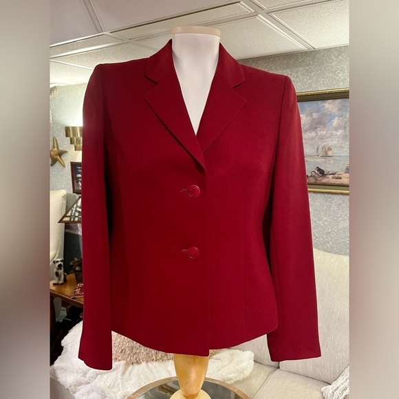 Casual Corner Jackets & Blazers - Vintage CASUAL CORNER Burgundy‎ Red Blazer Jacket Women's Size 2 Business Casual